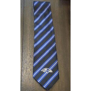 Baltimore Raven necktie, diagonal stripe pattern in Team Colors